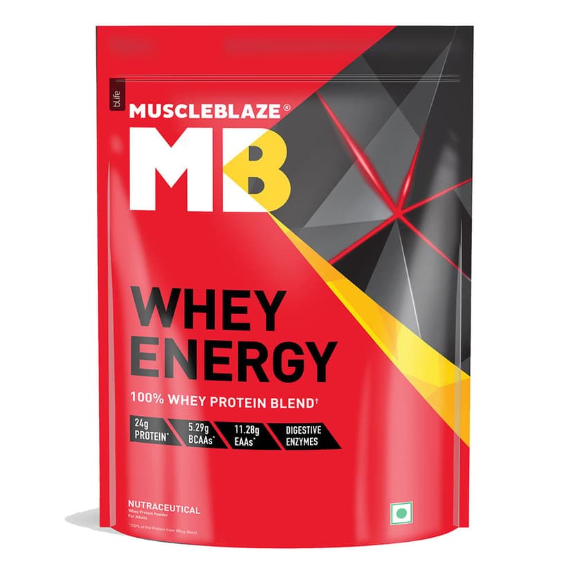 MuscleBlaze Whey Energy with Digezyme, 1 kg (2.2 lb), Chocolate