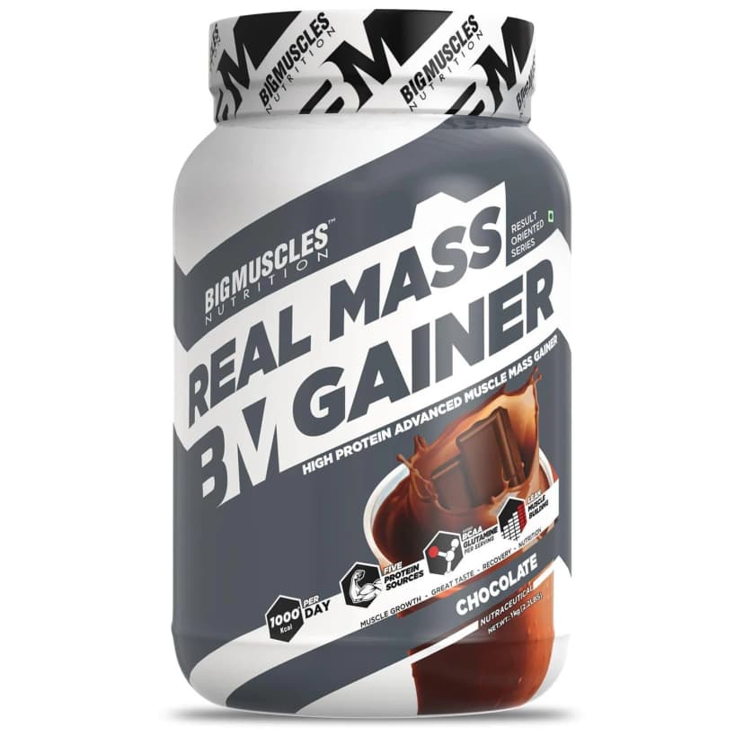 Bigmuscles Nutrition Real Mass Gainer [ Rich Chocolate] - 1kg