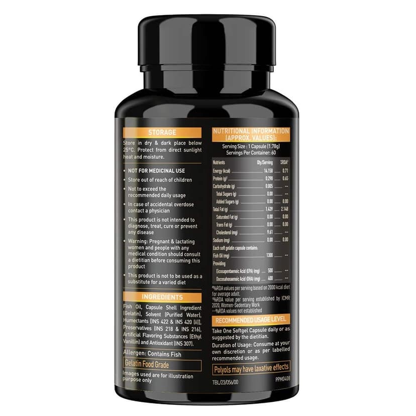 Muscle blaze fish oil gold 60 capsules 