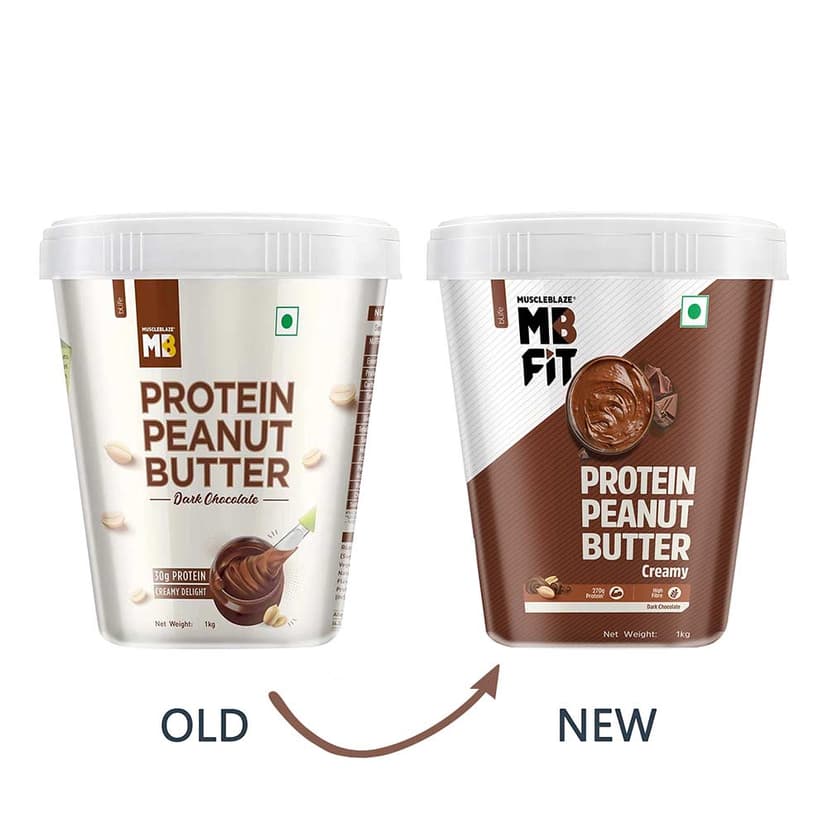MuscleBlaze High Protein Peanut Butter, 1 kg, Dark Chocolate Creamy