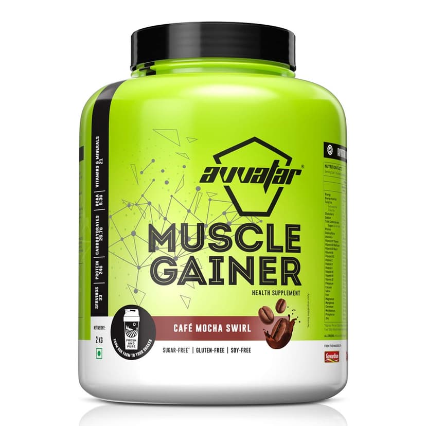 Avvatar Muscle Gainer | 2 Kg | Café Mocha Flavour