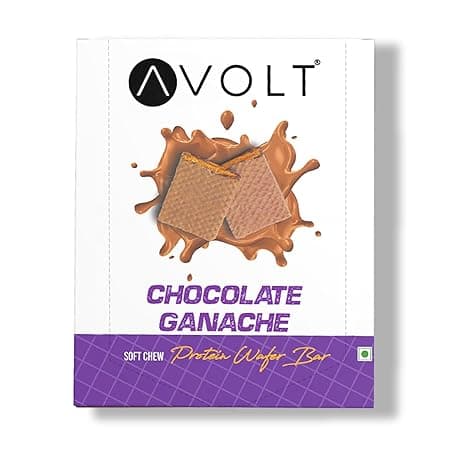 Avolt Chocolate Ganache Protein Bars with 15g Protein | Pack of 6 x 50g each | High Energy Wafer Bars, No Added Sugar
