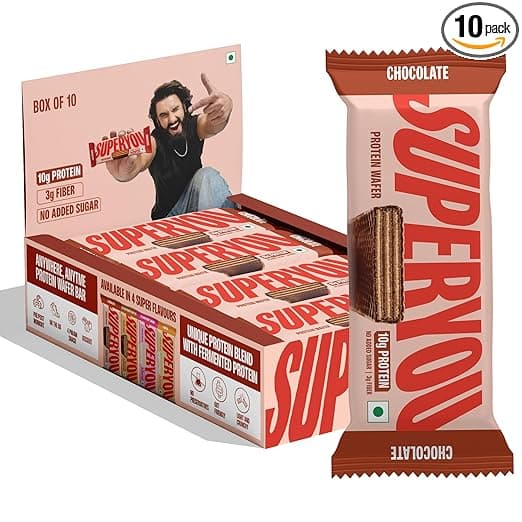 SuperYou Chocolate Protein Wafer Bars (Pack of 10) | 10g Protein