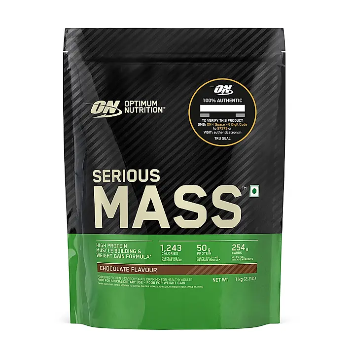 Optimum Nutrition (ON) Serious Mass Weight Gainer | 1 kg (2.2 lbs) | Chocolate