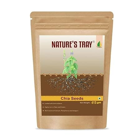 NATURE'S TRAY Chia Seeds | 225Gm - 1 Qty |100% Veg | Nutrient - Rich For Healthy Life Style | Chia Seeds for Eating | Raw Seeds
