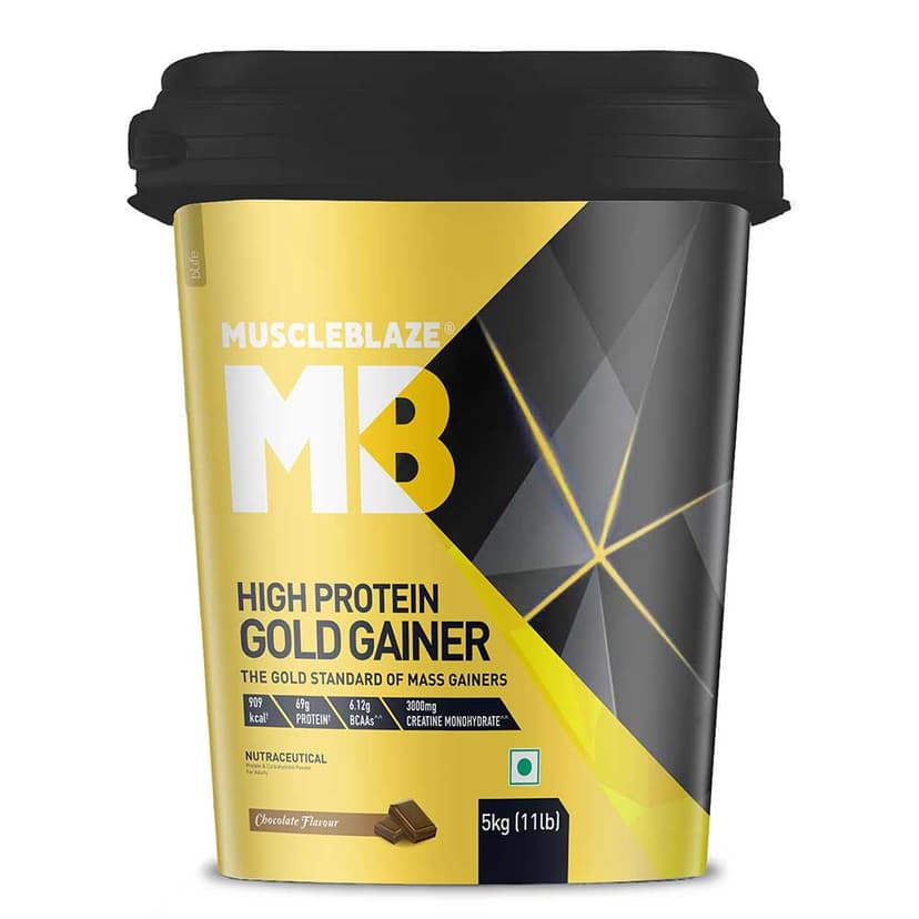 MuscleBlaze High Protein Gold Gainer, 5 kg (11 lb), Chocolate