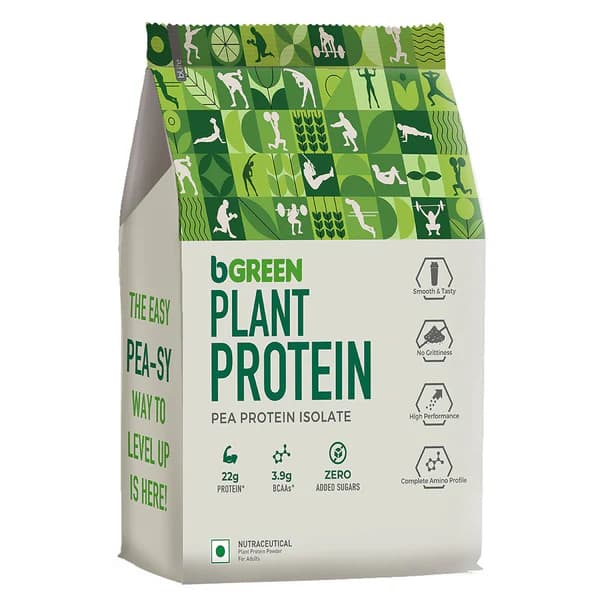 bGREEN by HealthKart Vegan Plant Protein Powder (Chocolate, 1kg) 