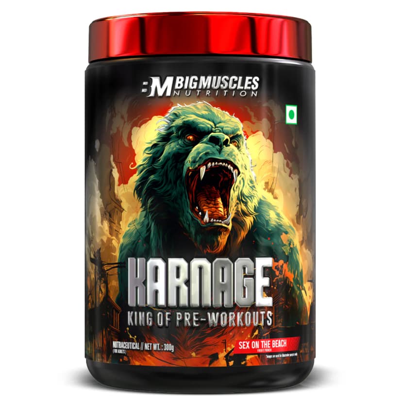 Bigmuscles Nutrition Karnage Pre workout -  300g  (60 Servings, Sex On the Beach) |