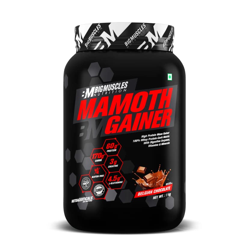 Bigmuscles Nutrition Mamoth Gainer [Belgian Chocolate, 1Kg]