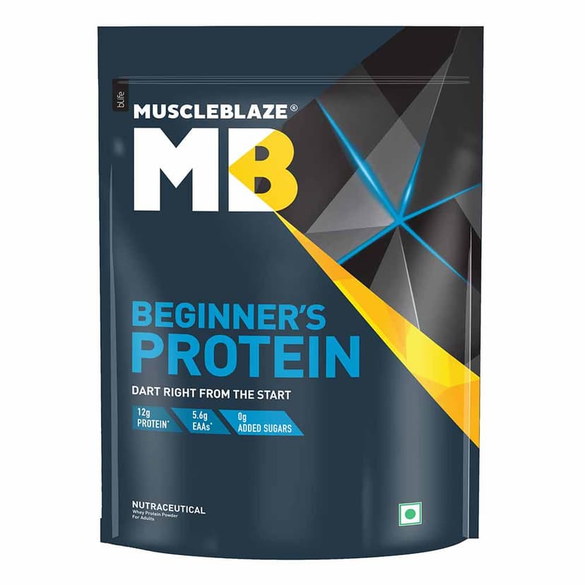 MuscleBlaze Beginner's Protein Powder, 2 kg (4.4 lb), Chocolate - MuscleBlaze Beginner's Protein Powder, 1 kg (2.2 lb), Magical Mango