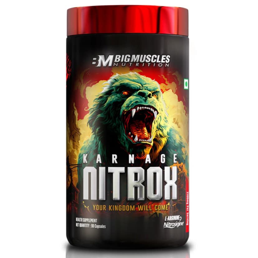 Big Muscles Karnage Nitrox L Arginine Capsules - 90 Capsules