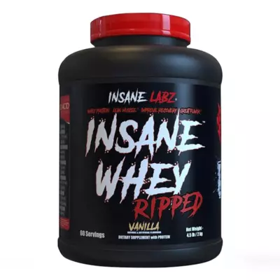 Insane Labz Insane Whey Ripped, Lean Muscle Building Powder 5lbs 60 Servings 