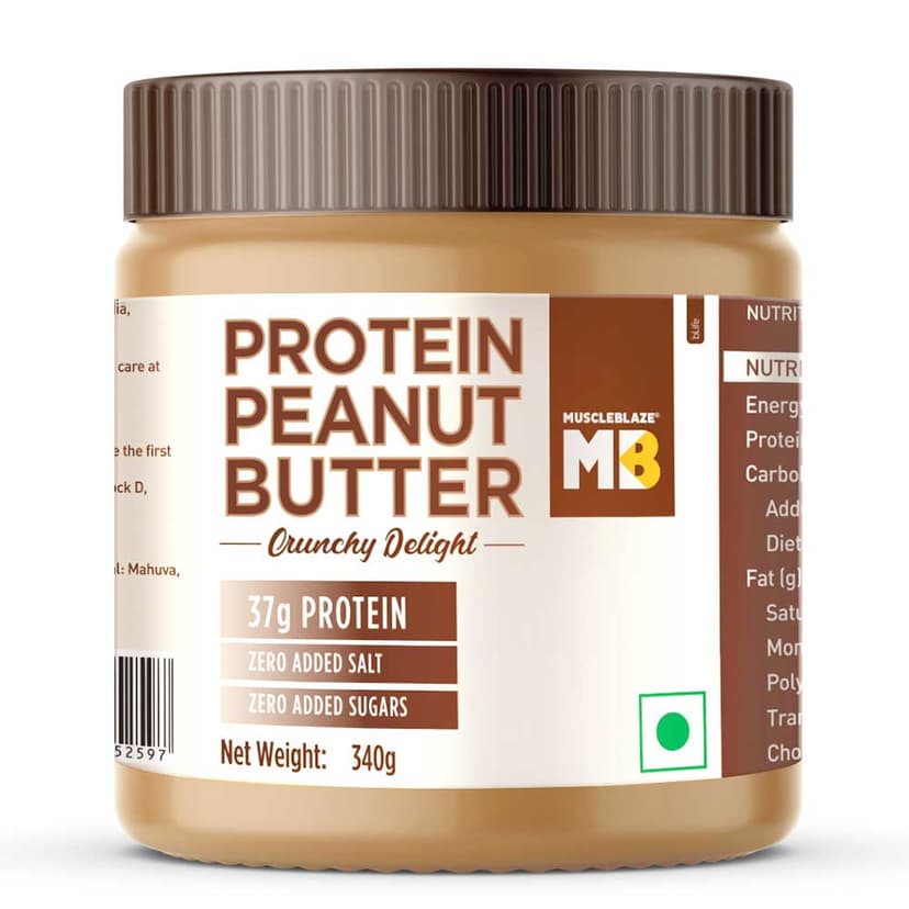 MuscleBlaze High Protein Peanut Butter, 1 kg, Dark Chocolate Creamy - MuscleBlaze High Protein Peanut Butter, 0.340 kg, Crunchy