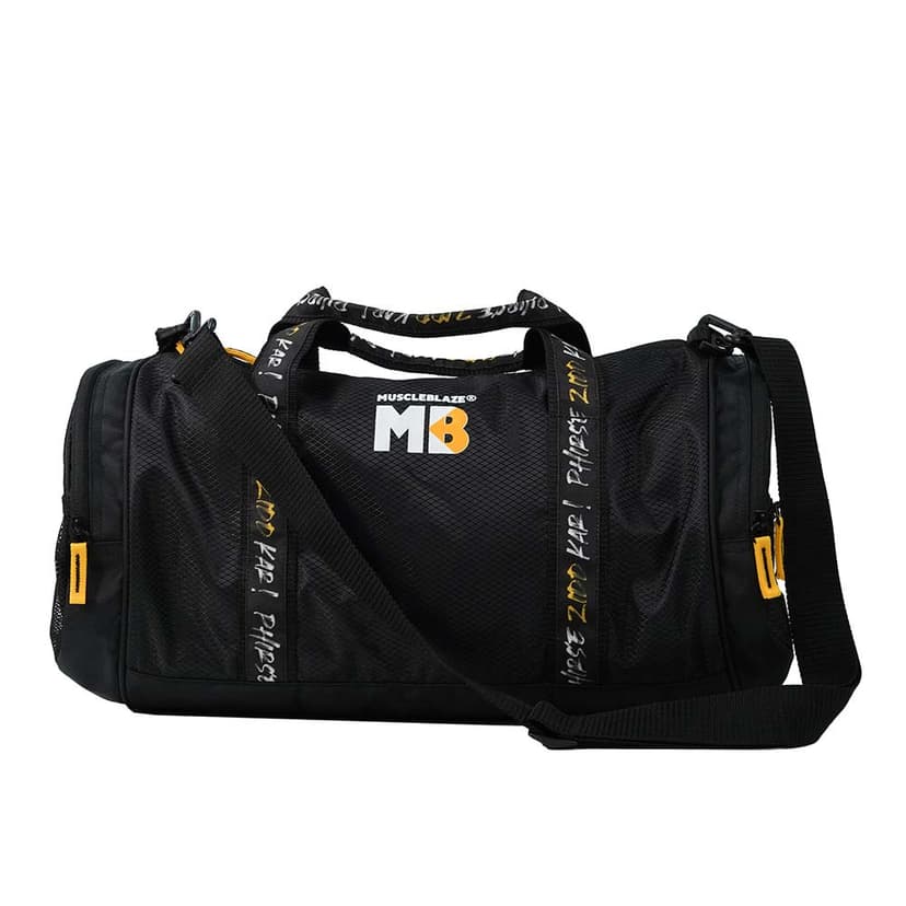 MuscleBlaze Phirse Zidd Kar Gym Bag, Black, 30L
